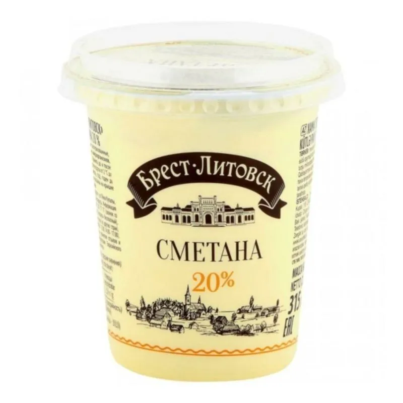 Сметана Брест-Литовск 20% 300г