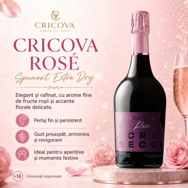 Cricova Crisecco Vin spumant Rose Extra sec 0,75 l - image 2