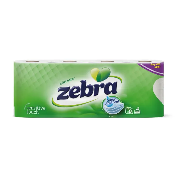 Zebra Color Green Туалетная бумага 8 рулона 4 слойная - image 1