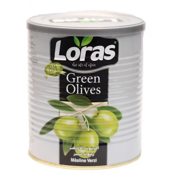 Loras Цельные зеленые оливки 900 г - image 1