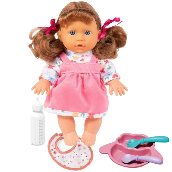 ESSA Papusa muzicala in rochita roz si bluzita cu imprimeu de flori - image 1
