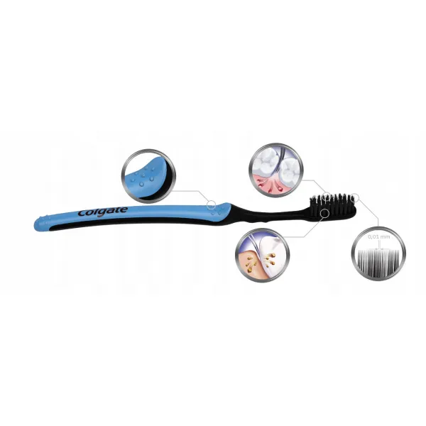 Colgate Periuta de dinti Slim Soft Black 3buc. cu peri moi si varf subtire - image 3
