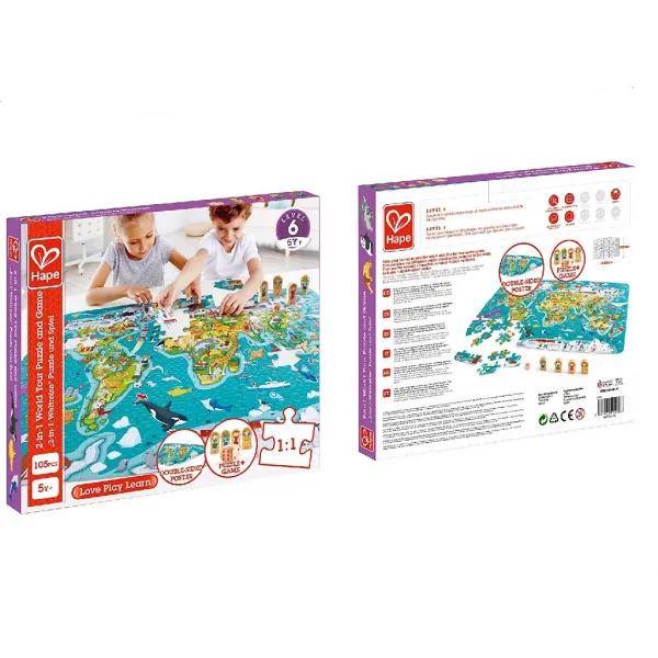 Пазл-головоломка Hape Карта мира E1626 - image 1