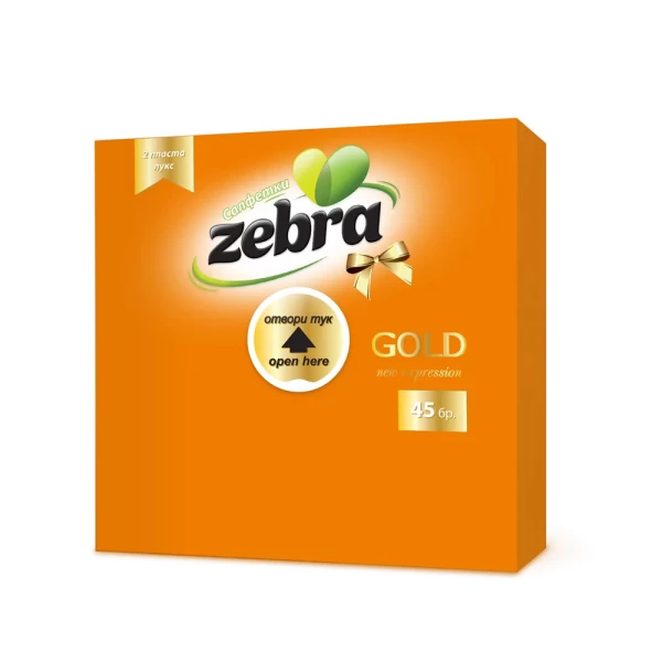 Zebra servetele de masa 33x33cm, 2 str 45 buc Portocaliu - image 1