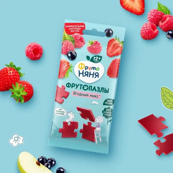 FrutoNanny FrutoPuzzle mar, capsuna, zmeura si coacaze negre 20g - image 3