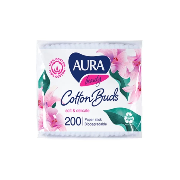 Aura Betisoare de vata BioDegradable Eco 200 buc - image 1