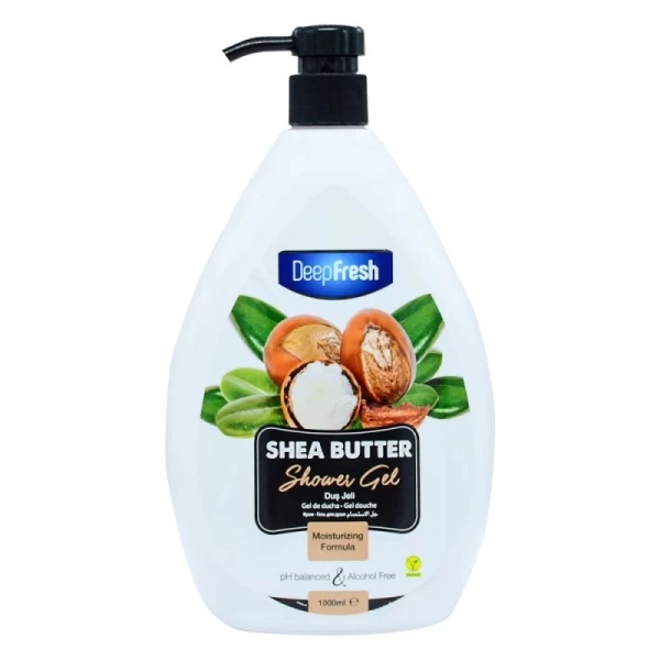 DeepFresh Gel-Creama de dus cu pompa, Unt de Shea 1000 ml - image 1