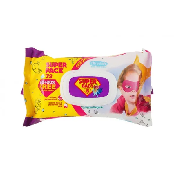 Super Baby Servetele umede 72 buc Musetel si aloe - image 1