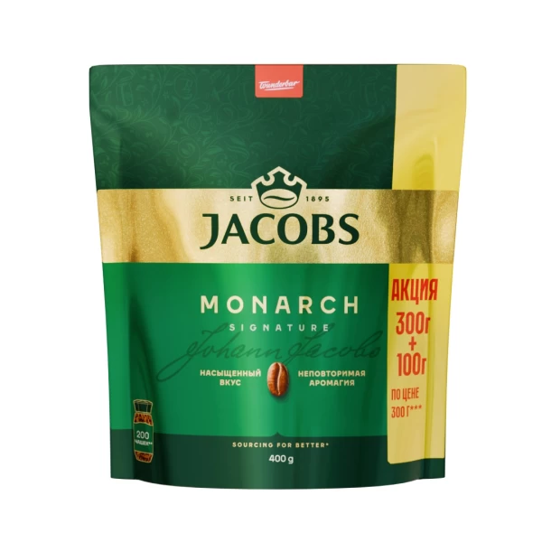 Кофе Jacobs Monarch растворимый (эконом-пак) 400 г - image 1