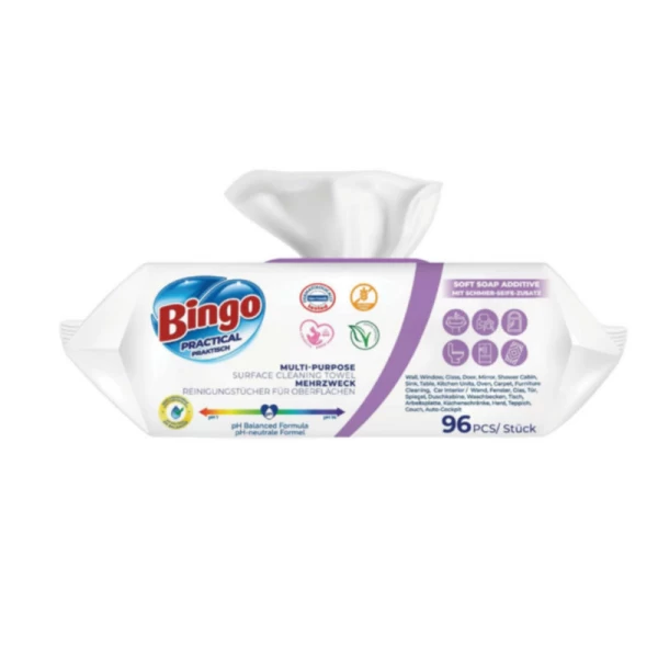 Bingo Влажные салфекти - универсальные чистящие Lavanda 96 шт - image 2