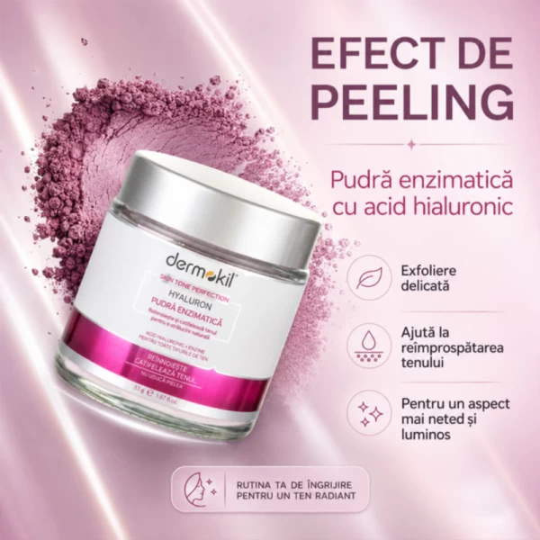 Dermokil Pudra de peeling cu enzime hialuron 50 ml - image 3