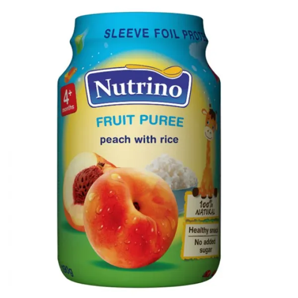 Nutrino Фруктовое пюре с персиком и рисом, 190 г - image 1