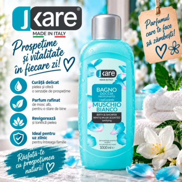 Jkare gel de duș și baie, Mosc alb, 1000 ml - image 2