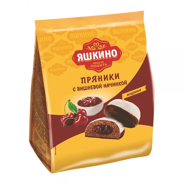 Пряники Яшкино в двойной глазури, с вишневой начинкой, 350 г - image 1