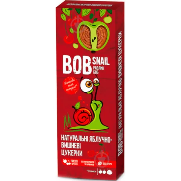 Натуральные конфеты Bob Snail с яблоки и вишни 30г - image 1