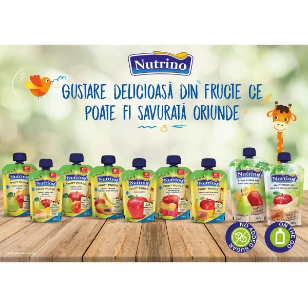 Nutrino Piure din mere, piersici, capsuni si zmeura (8 luni) 100g - image 2