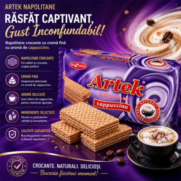 Napolitane Bucuria Artek cu cappucino 160g - image 2