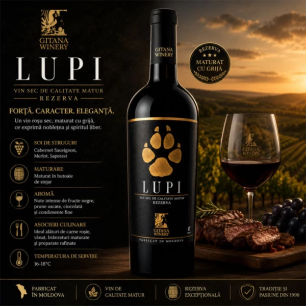 Gitana LUPI vin rosu sec 750ml - image 2