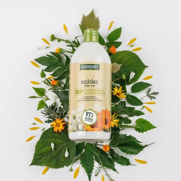 Cosmeplant Sapun lichid Bucatarie Calendula si Salcam Alb 1000 ml - image 2