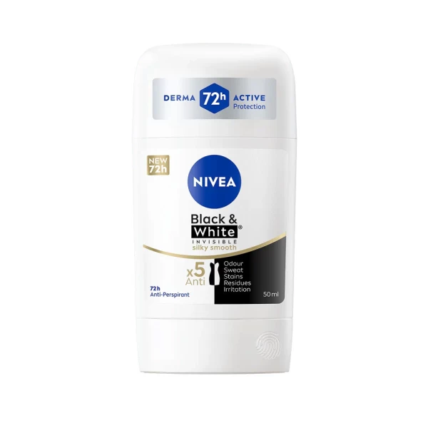 Nivea Дезодорант-стик Black&White Silky Smooth, Fresh, 50 мл - image 1