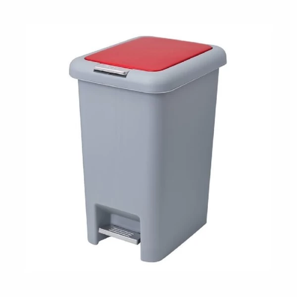 Cos gunoi cu pedala, LiAo, Plastic, 15L, Gri - image 1