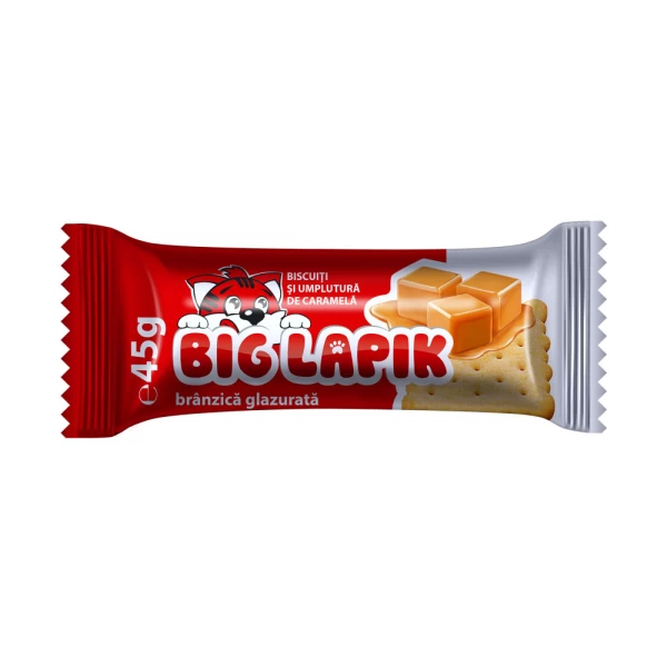 *Big Lapik Branzica glazurata cu biscuiti si caramela 45 gr - image 1