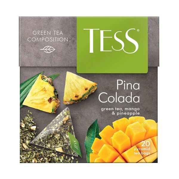 Tess Зеленый чай с манго и ананасом Pina Colada в пирамидках, 20 шт - image 1