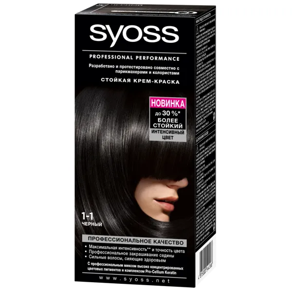 Syoss Vopsea de par 1-1 Negru - image 1
