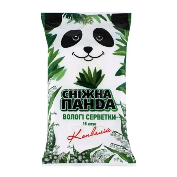 Салфетки влажные Снежная панда для рук Ландыш 15 шт - image 1