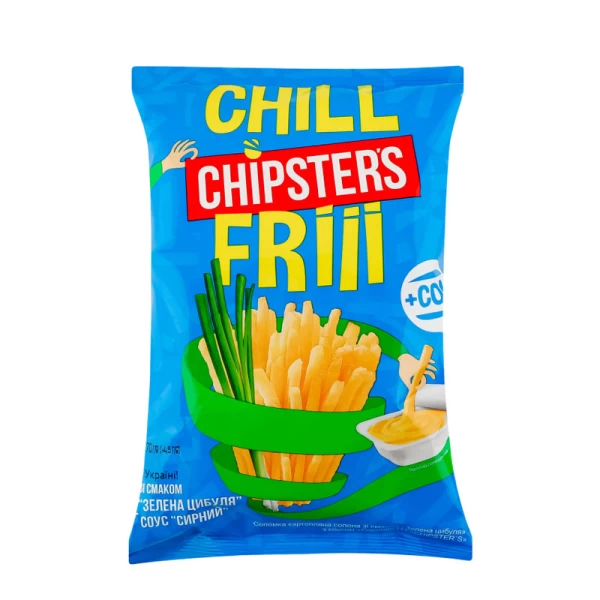 Соломка картофельная соленая Зеленый лук + соус Сырный Chipster's 70г - image 1