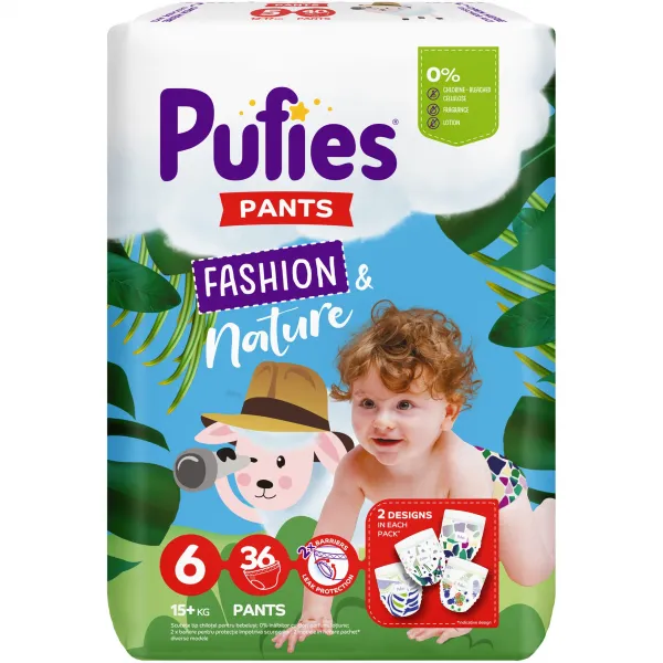 Pufies Pants Fashion & Nature, Maxi Pack N6 XL 15+kg 36 buc - image 1