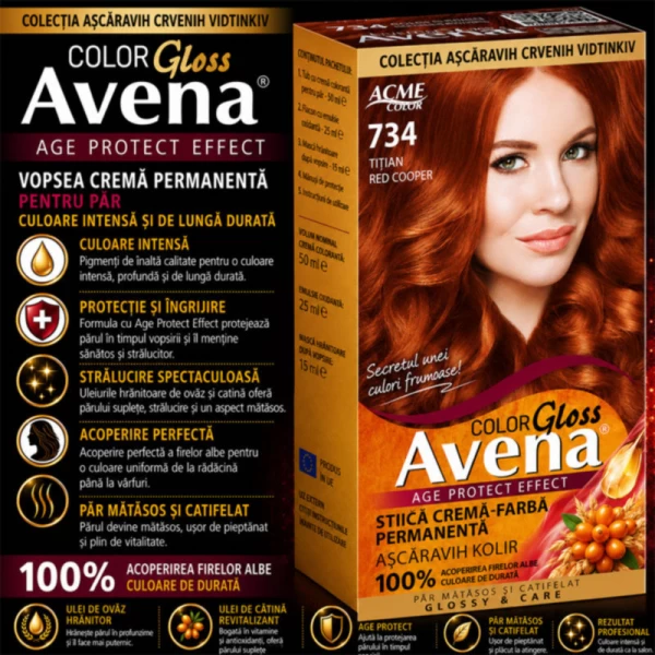 Краска для волос ACME Рябина Avena, 734 - Тициан, 100 мл - image 2