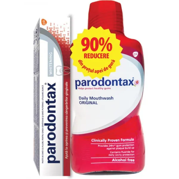Parodontax Набор для полоскания рта 500мл + Отбеливающая паста Parodontax 75мл - image 1