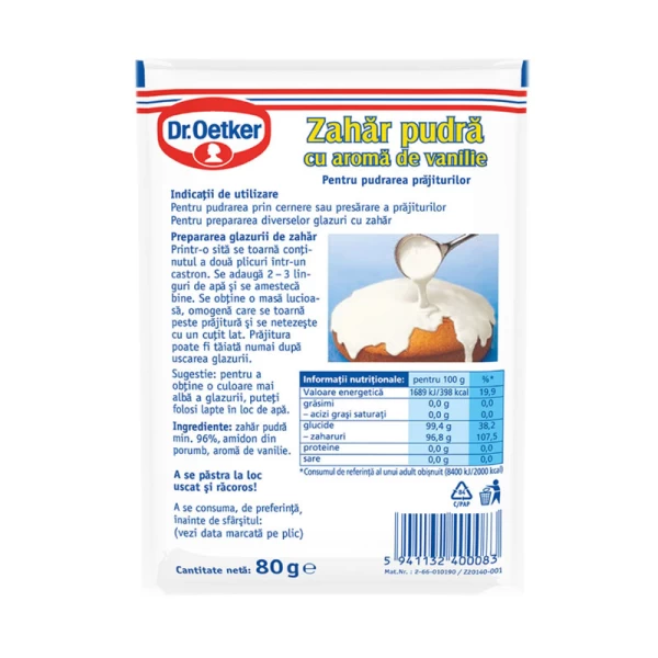Dr. Oetker Сахарная пудра с ванильным ароматом, 80 г - image 2