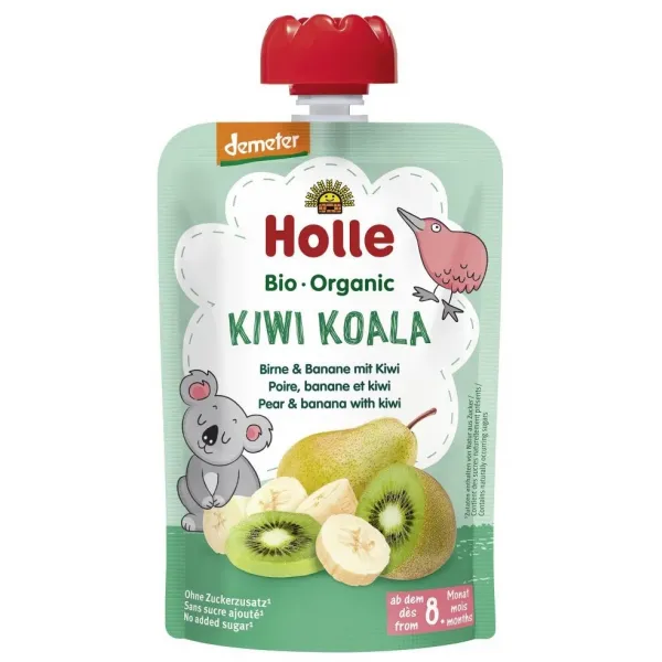 Holle органическое пюре Kiwi Koala с грушей, бананом и киви (8 мес.+) 100 г - image 1