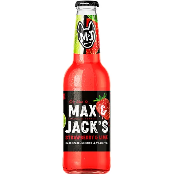 Max Jack's Bautura de bere strawberry si lime 4,7% alc. sticla, 450 ml - image 1