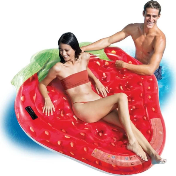 Saltea gonflabilă pentru apă Căpșună cu mânere, 168×142 cm, max. 100 kg, Intex (58781) - image 2