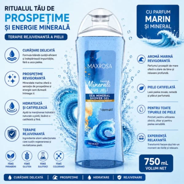 Maxrosa gel de dus 750 ml Sea Mineral - image 3