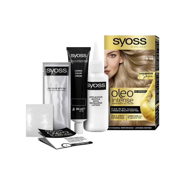 Syoss Oleo Vopsea de par Intense 8-68 Blond deschis nisipiu - image 2