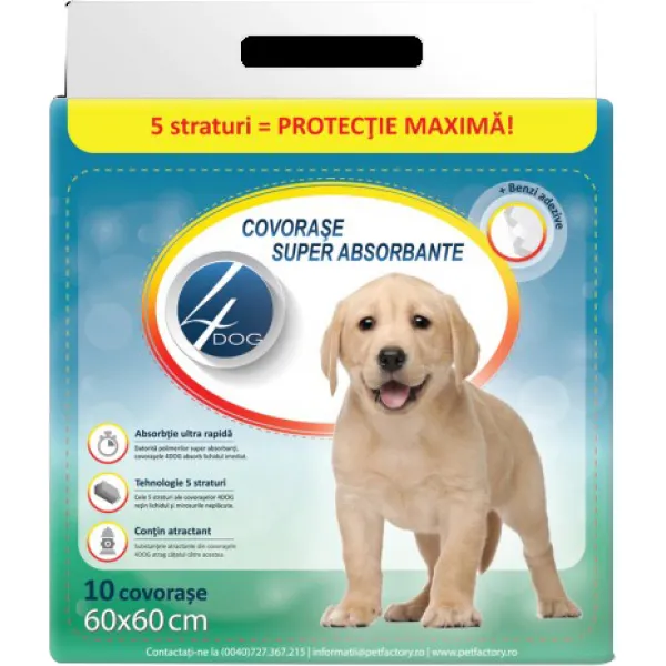 4Dog Covorase absorbante 60*60 10buc - image 1