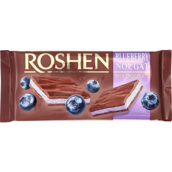 Шоколад молочный Roshen с черничной нугой, 90 г - image 1