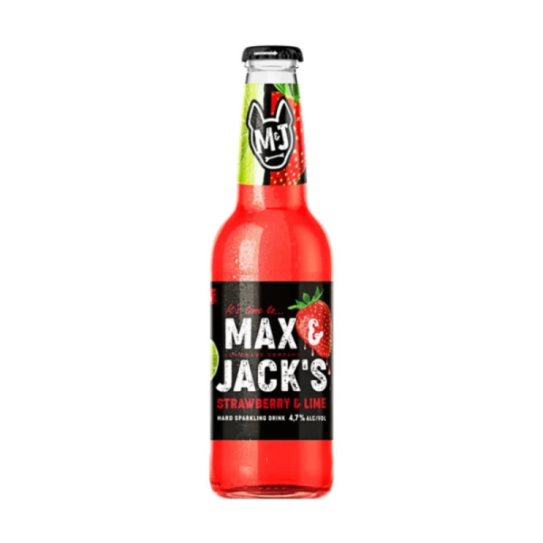 Max Jack's Bautura de bere strawberry si lime 4,7% alc. sticla, 450 ml - image 1