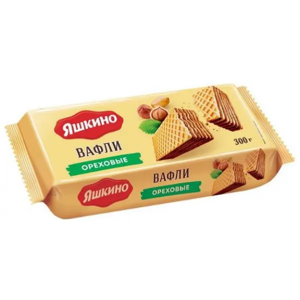 Вафли фасованные Яшкино с Ореховые 300г - image 1