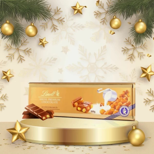 Шоколад молочный Lindt Milk Hazelnut Gold с фундуком 300 г - image 3