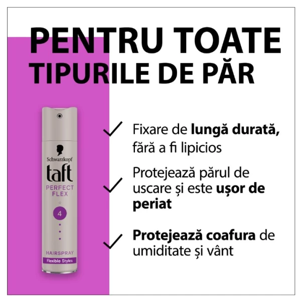 Taft Fixativ Perfect Flex, nivel fixare 4, formula vegana 250 ml - image 4