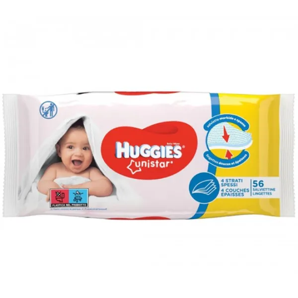 Влажные салфетки для детей Huggies Unistar 56 шт - image 1