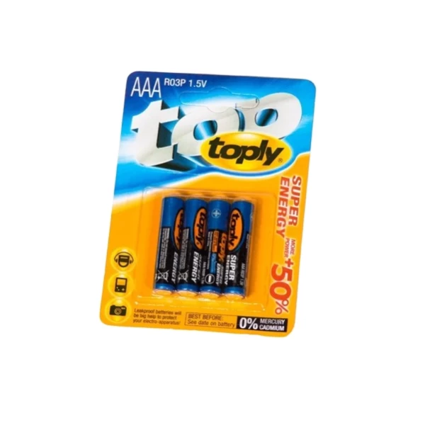 Set baterii Toply R03P 1.5V 4buc 3A (5432) - image 1