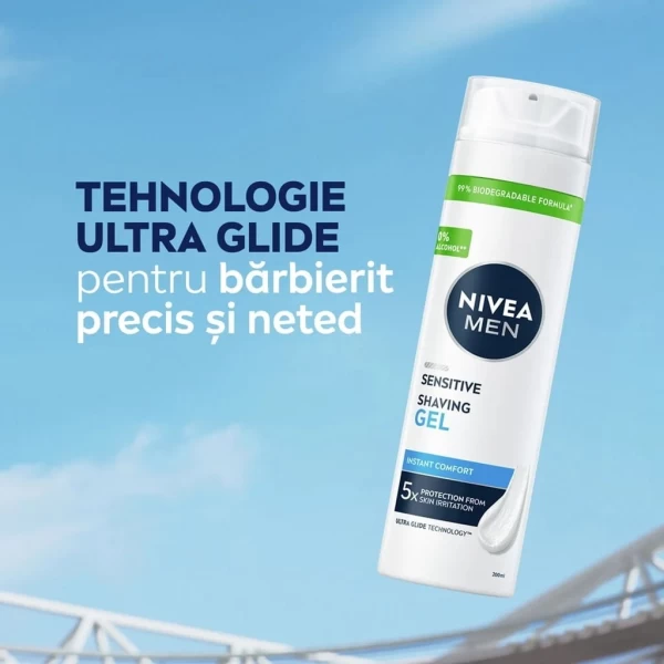 Nivea Men Gel de ras Ten Sensibil, pentru piele sensibila, 200 ml - image 4