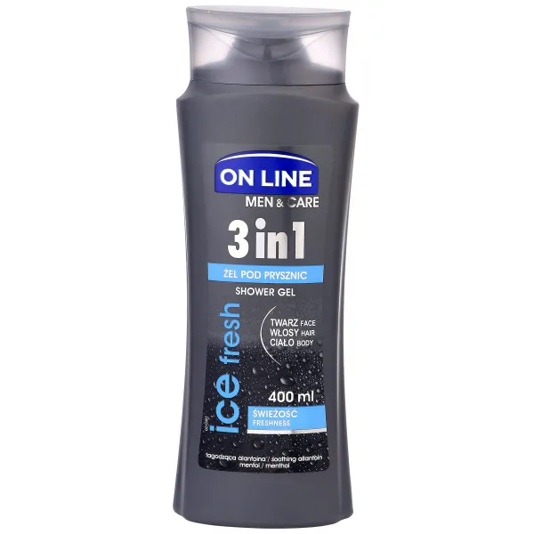 Гель для душа On Line Ice Fresh 3в1 с аллантоином и ментолом для мужчин 400 мл - image 1