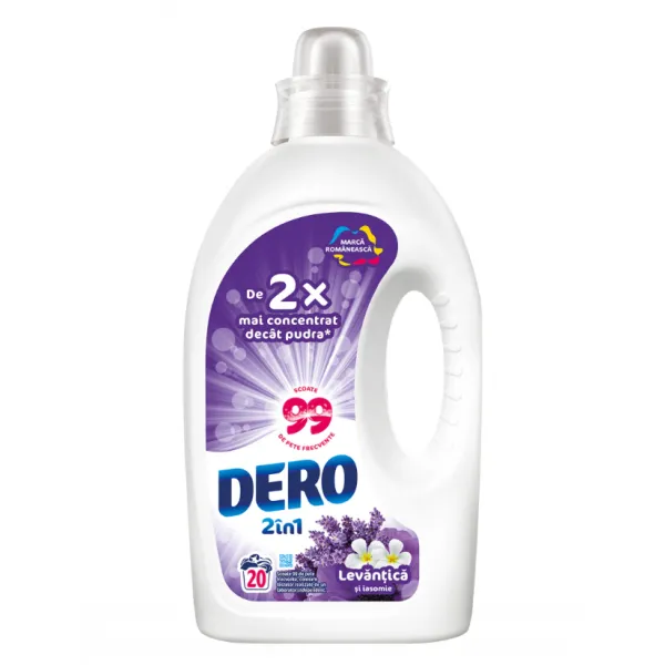 Dero Detergent de rufe lichid 2in1 1L Levantica si Iasomie ( 20 spalari) - image 1